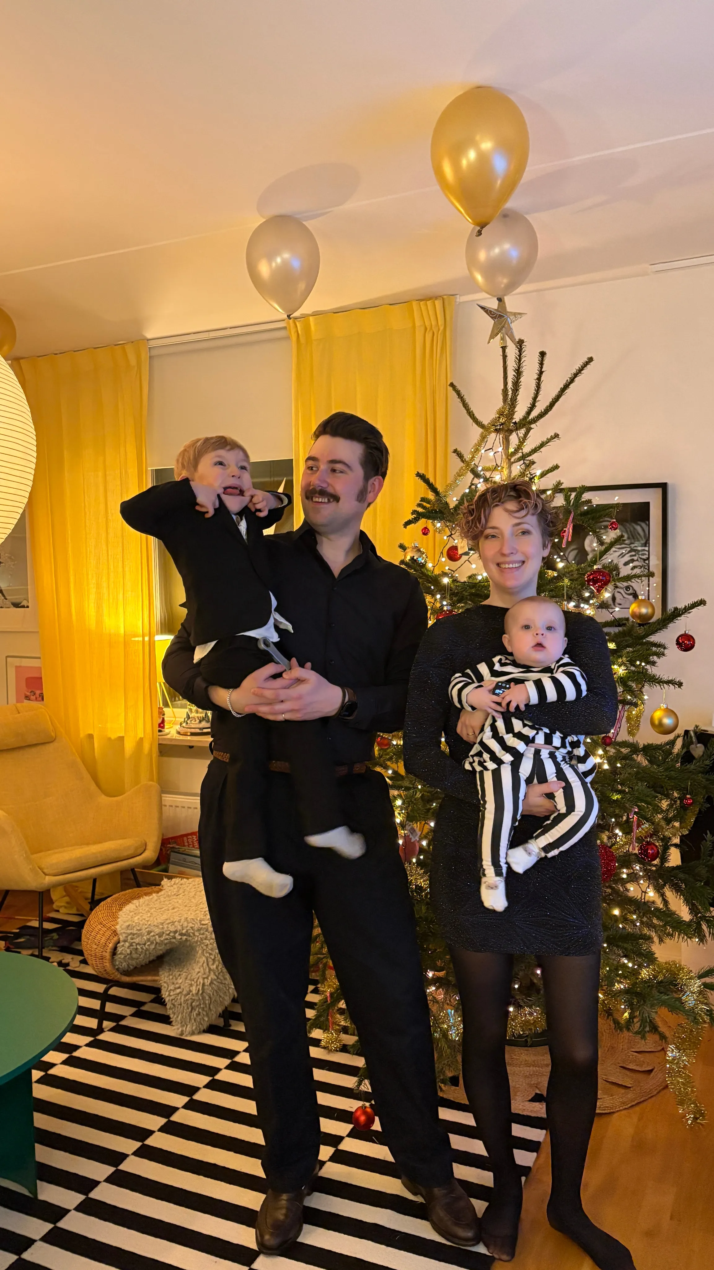 Malin and her family in matching costumes